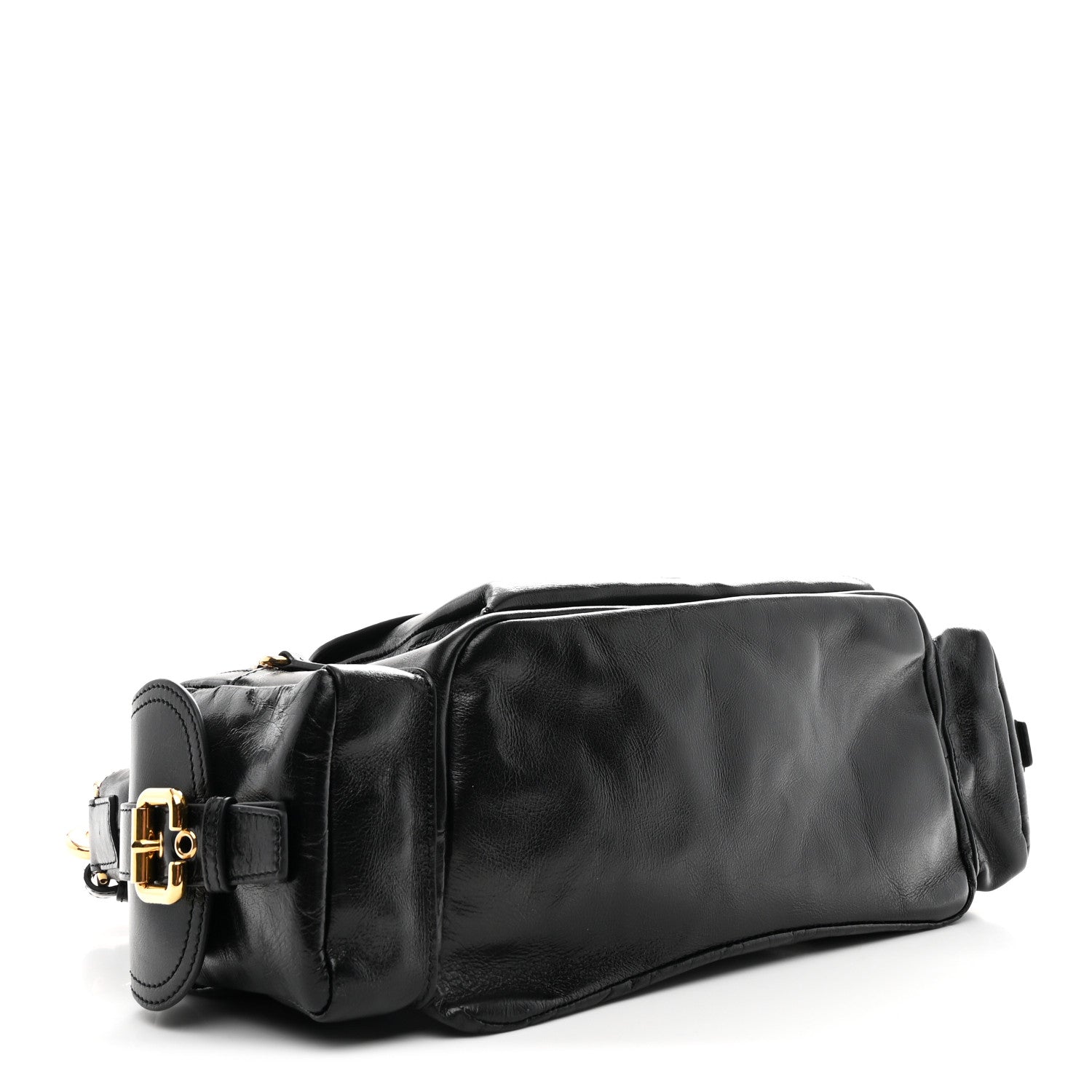 Chloe Shiny Calfskin Medium Double Carry Camera Bag Black 4 of 10