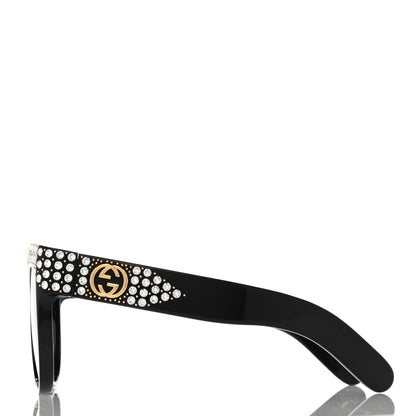 Gucci Acetate Crystal Sunglasses GG0147S Black 3 of 9