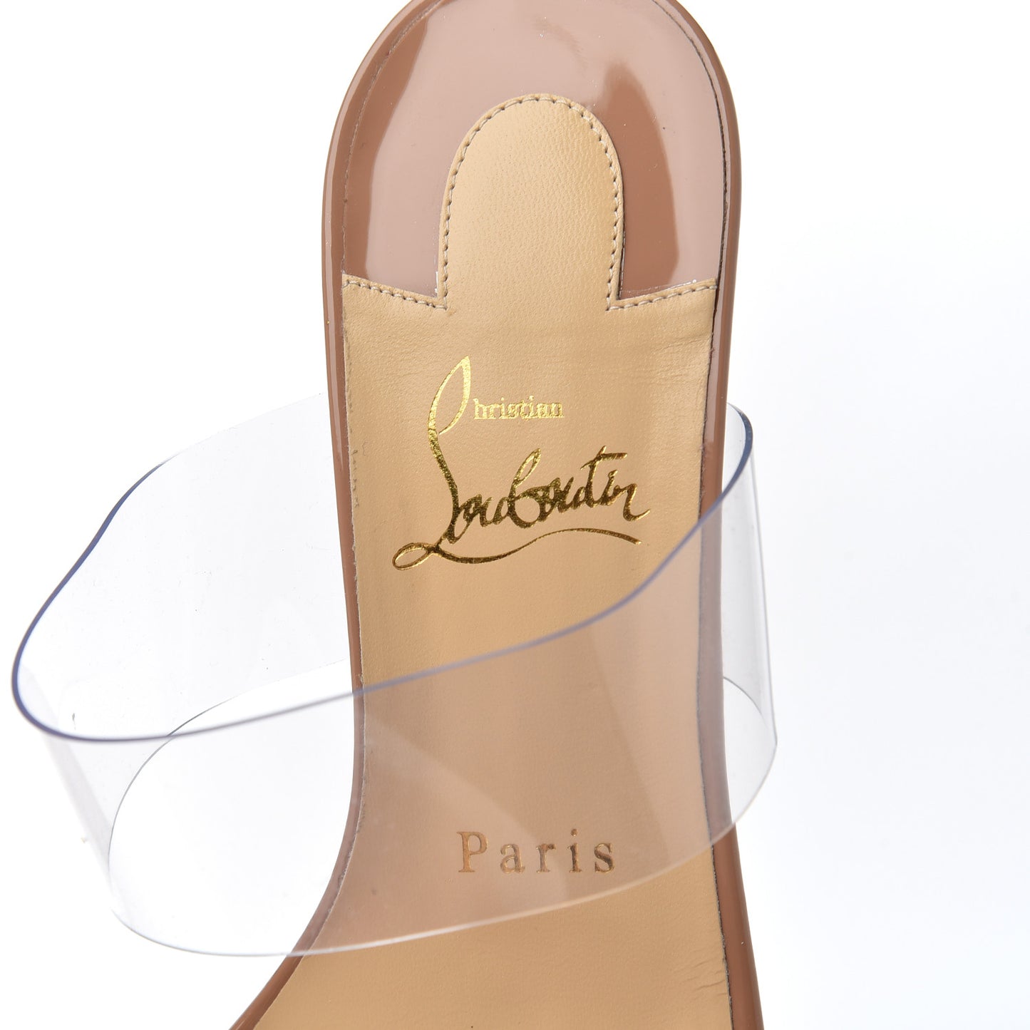 Patent PVC Just Nothing 85 Slide Sandals 38 Nude