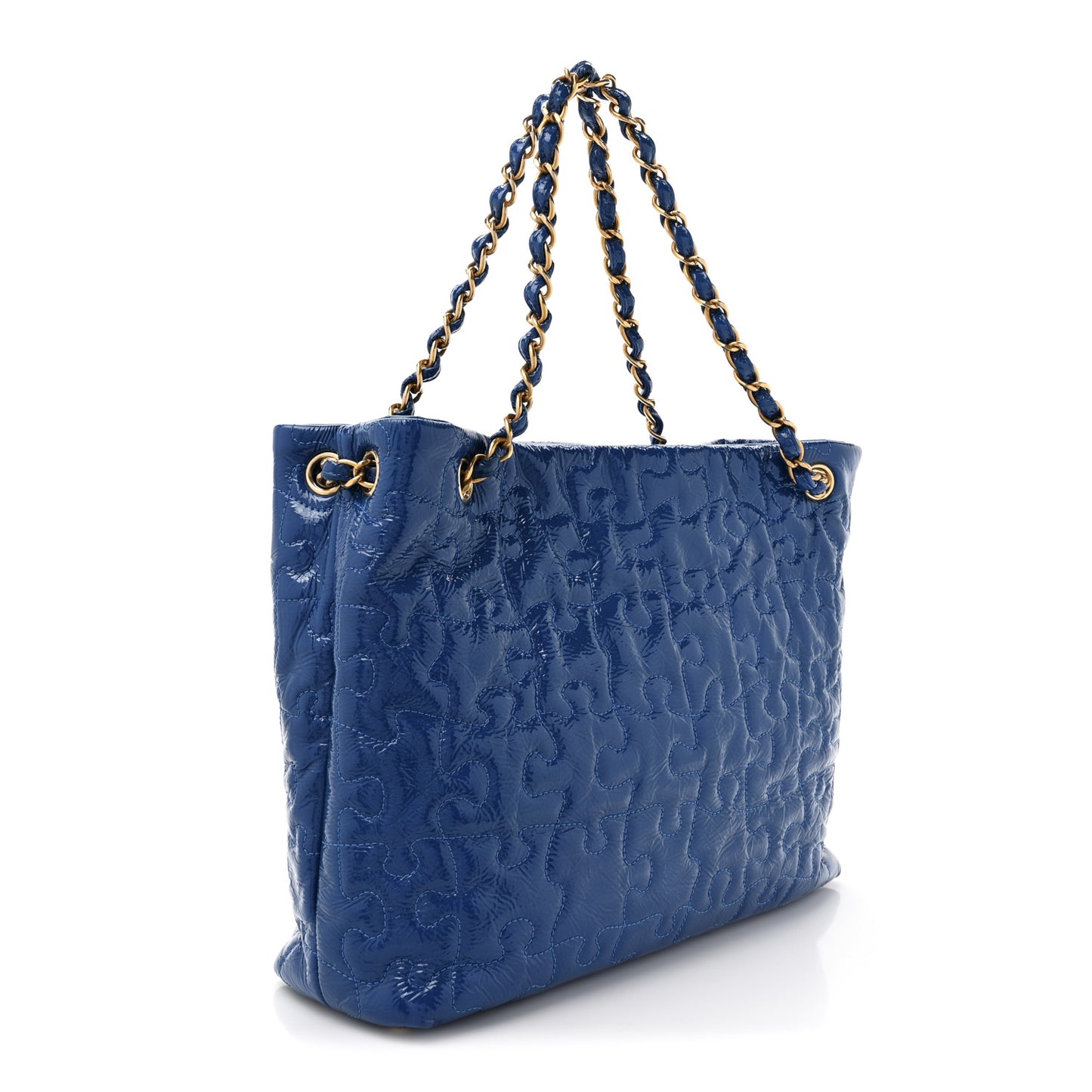 Patent Puzzle Tote Electric Blue