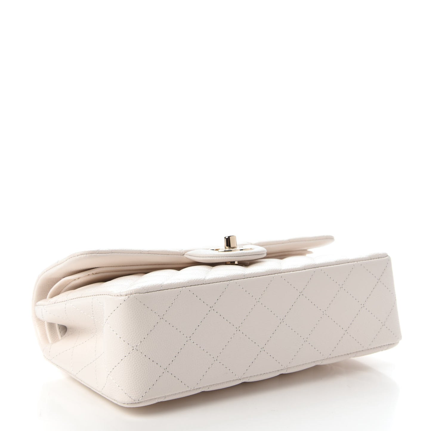 Caviar Quilted Small Double Flap White