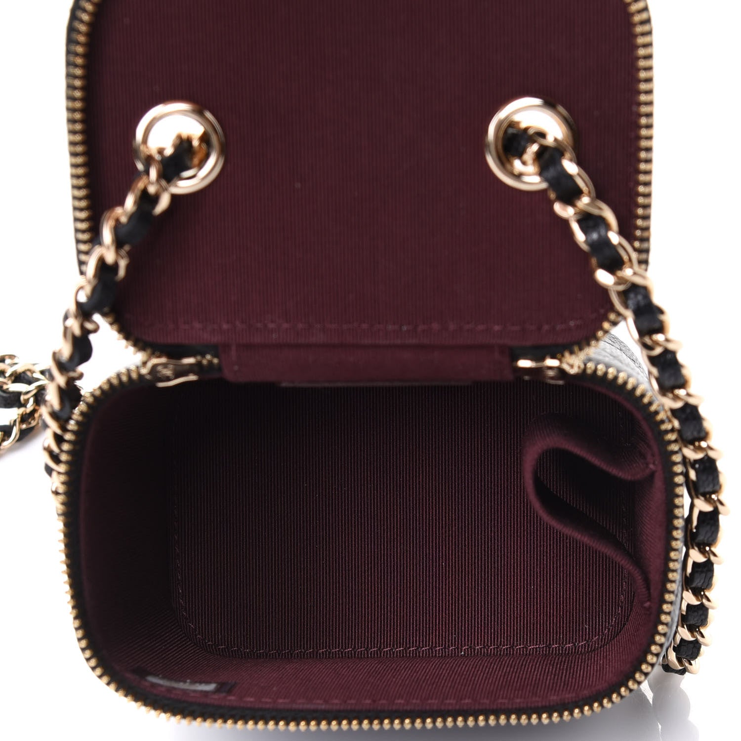 Chanel Caviar Quilted Mini Vanity Case With Chain Black 4 of 5