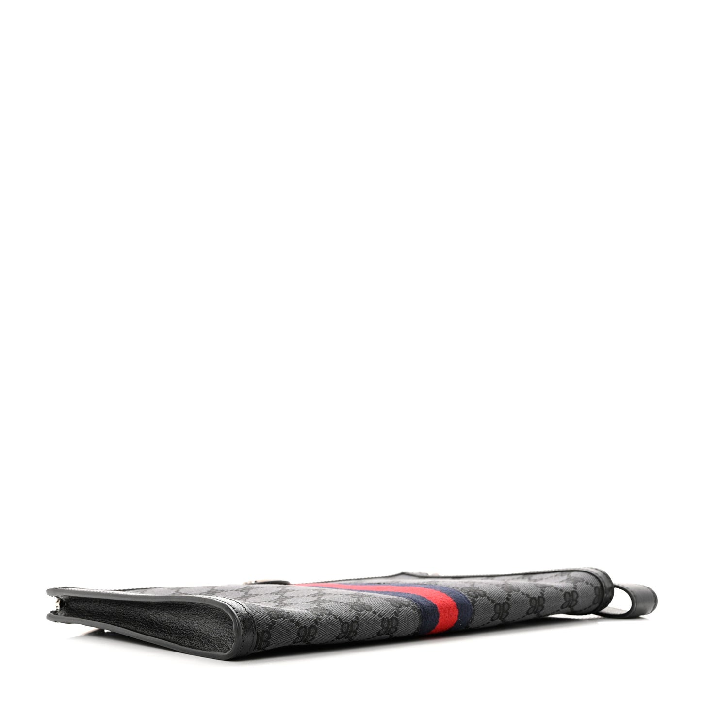 X BALENCIAGA BB Supreme Monogram Web Ophidia Laptop Pouch Black
