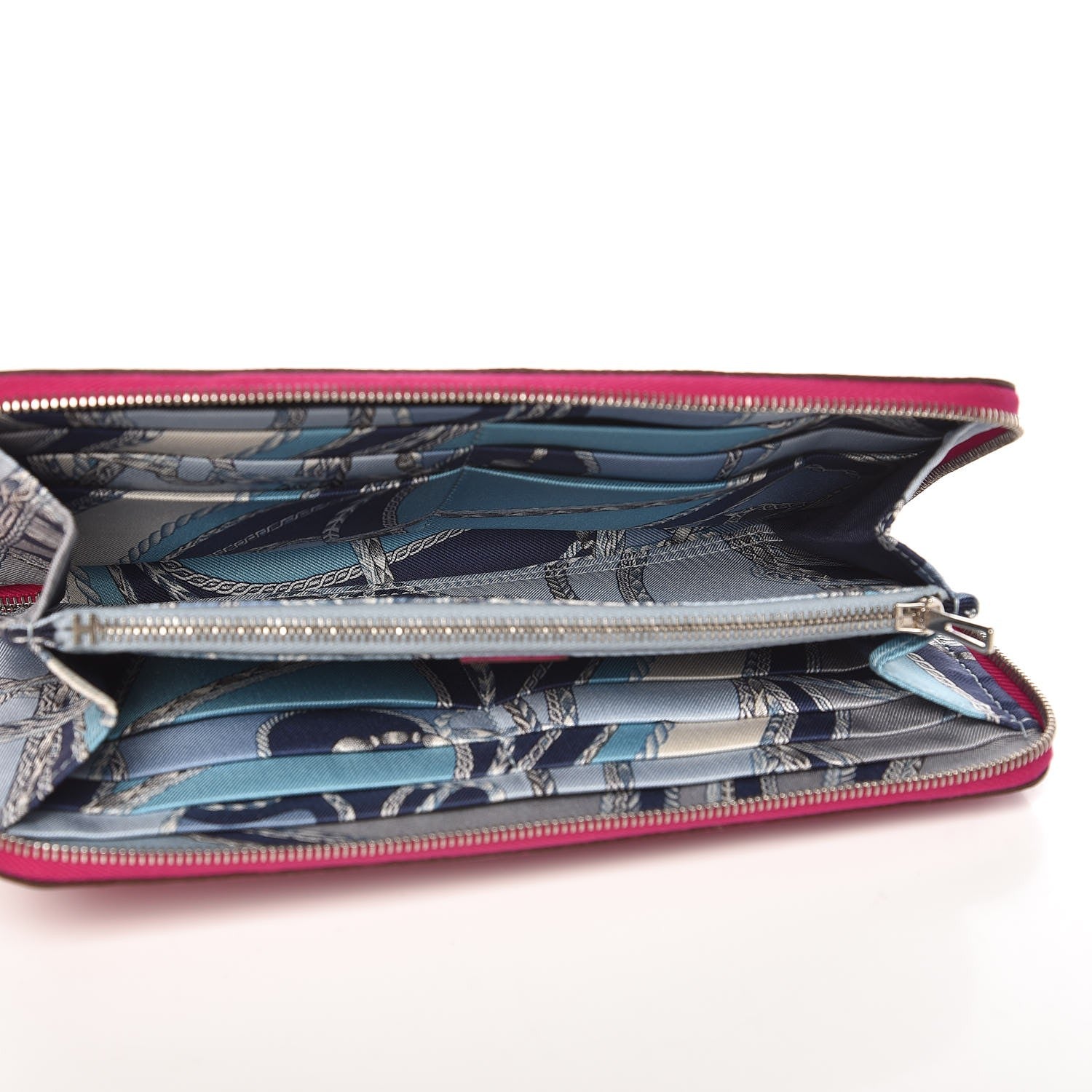 Hermes Epsom Silk'In Wallet Rose Pourpre Bleu Lin 5 of 8