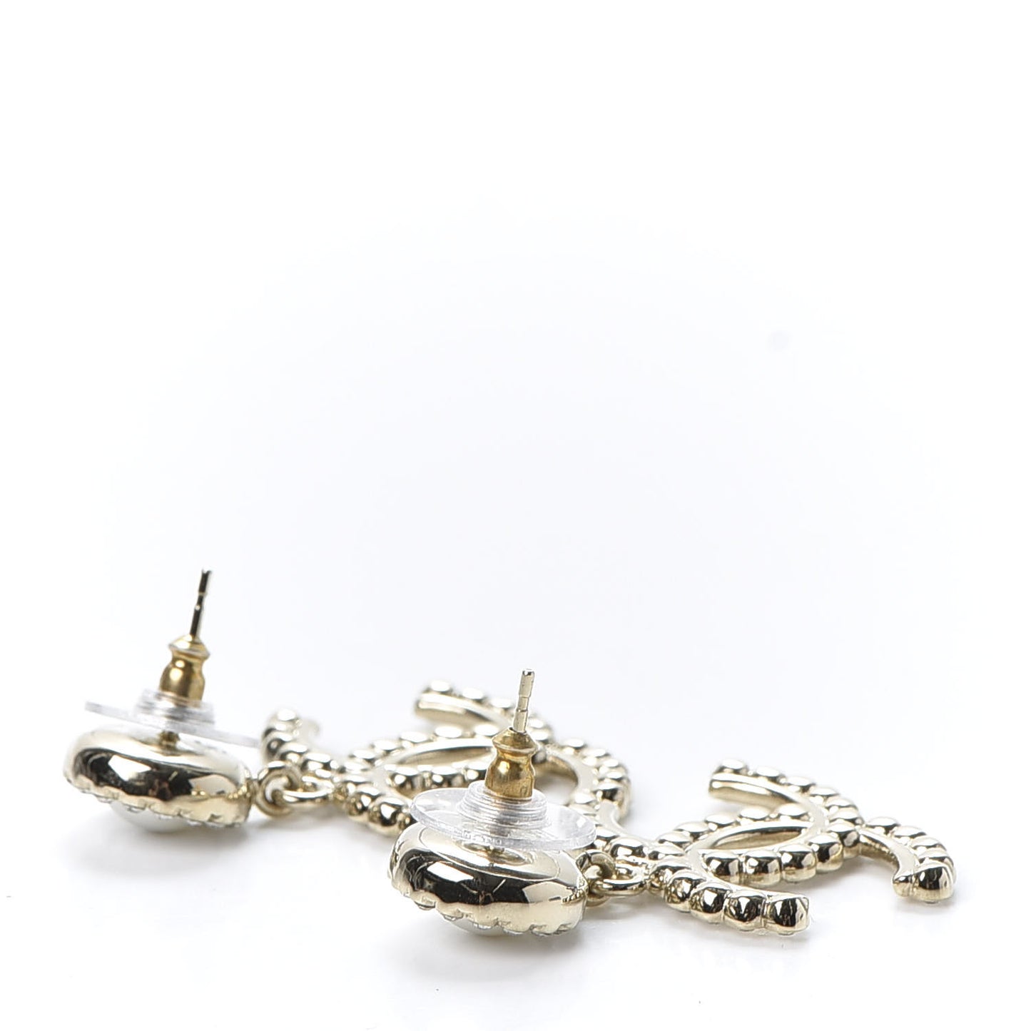 Crystal Pearl Bow-tiful CC Drop Earrings Gold