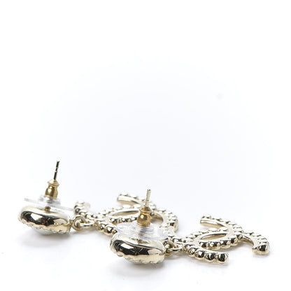Chanel Crystal Pearl Bow-tiful CC Drop Earrings Gold 3 of 4