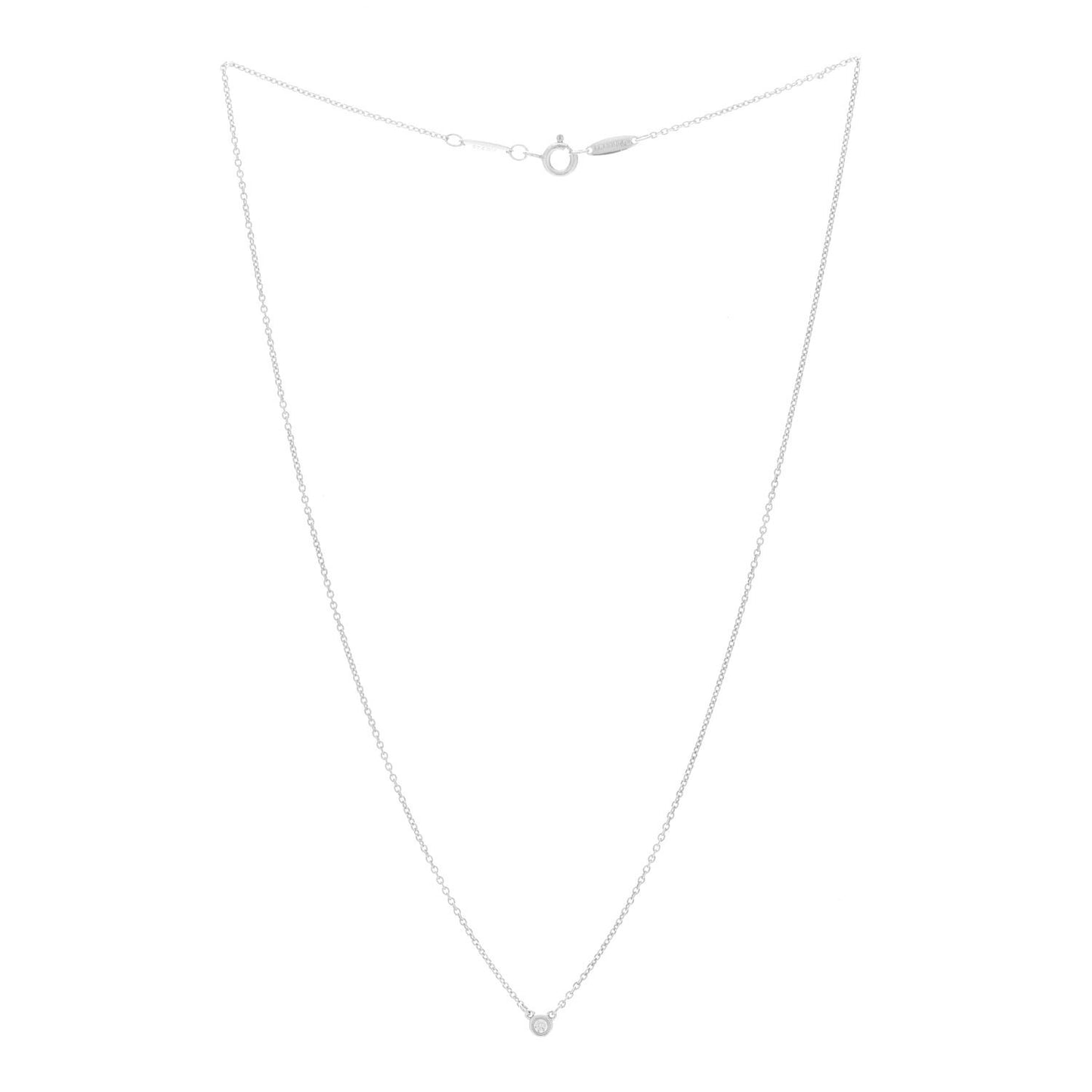 Sterling Silver Diamond .03ct Elsa Peretti Diamonds by the Yard Pendant Necklace