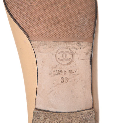 Chanel Lambskin Cap Toe Ballerina Flats 36 Beige Black 8 of 14