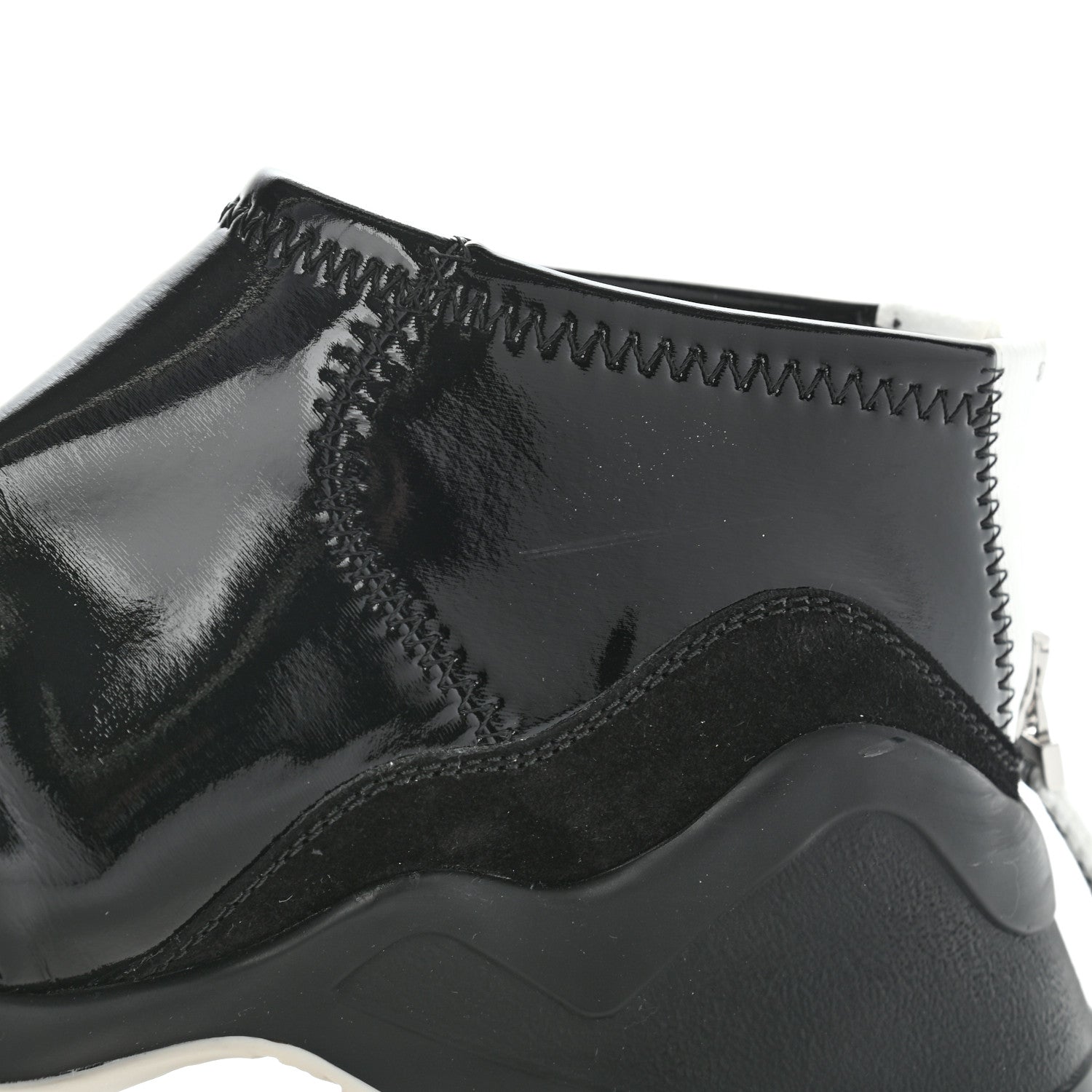 Fendi Vernice High-Tech Womens FFluid Zip Up Sneakers 38.5 Black White 13 of 13
