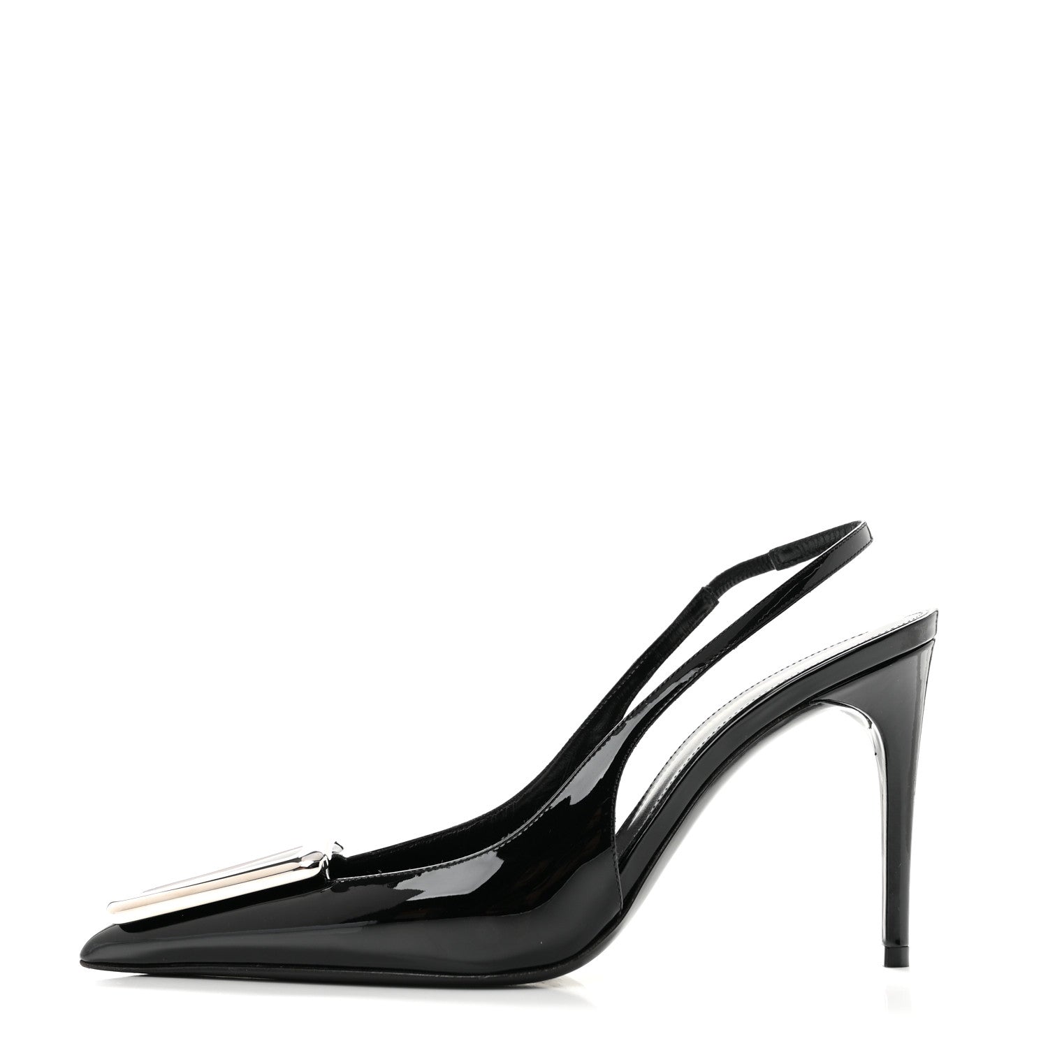 Saint Laurent Vernice Grupy Avenue 95 Slingback Pumps 37 Black 1 of 10