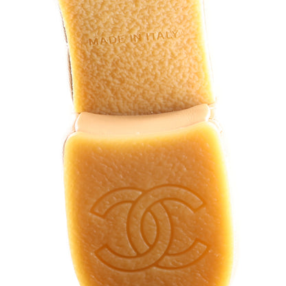 Chanel Lambskin Quilted CC Platform Mules 37.5 Beige 9 of 10