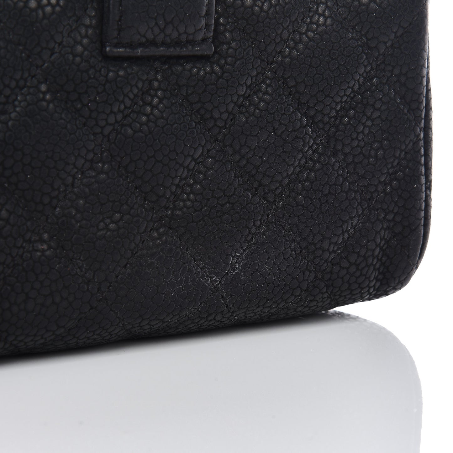 Caviar Quilted Mini Phone Holder Clutch Black