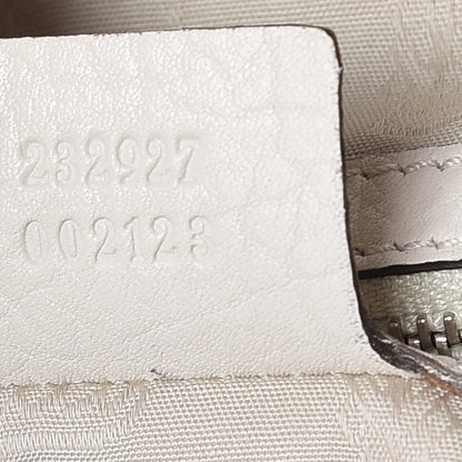 Gucci Pebbled Calfskin Large Bamboo Bar Tassel Shoulder Bag White 9 of 17