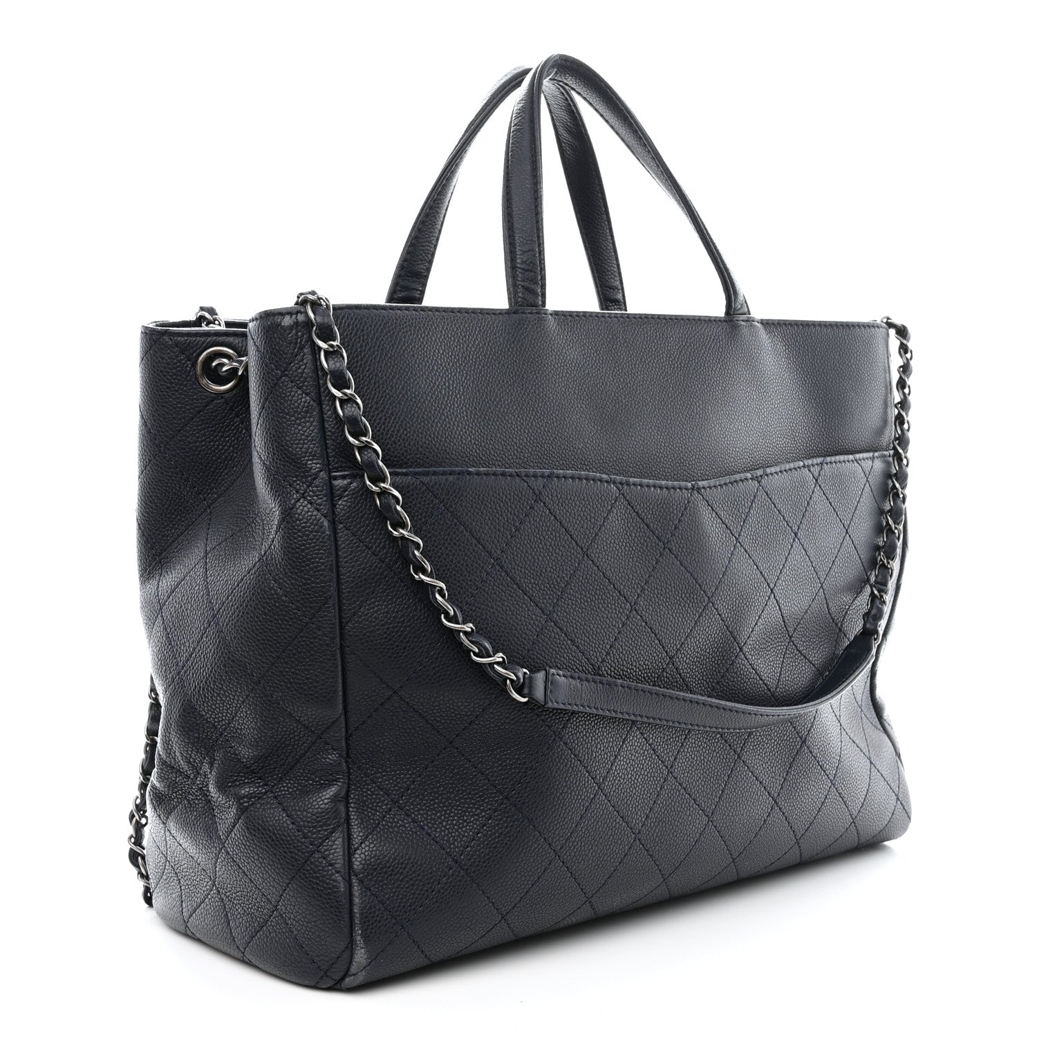 Chanel Caviar Large Shopping Tote Navy 3 of 19