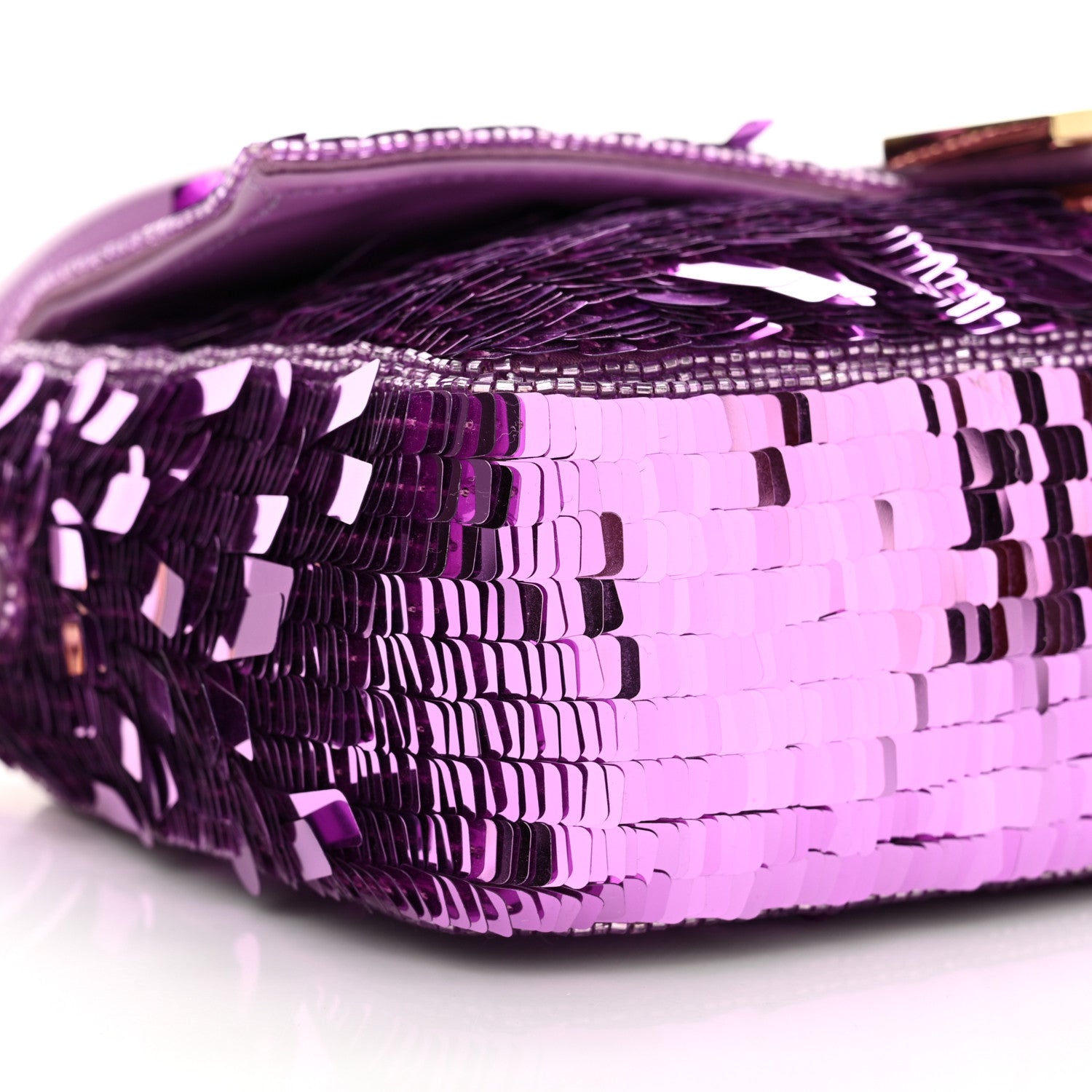 Fendi Sequin Paillettes Shiny Nappa Sex and the City Baguette Agapanto 8 of 9