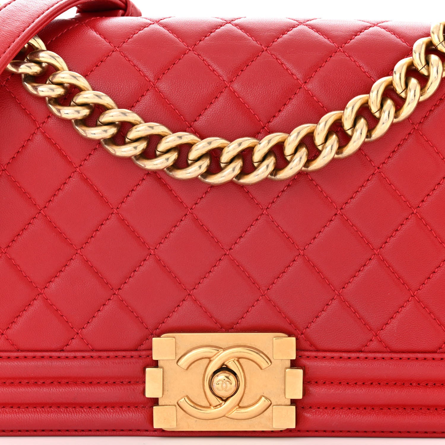 Chanel Lambskin Quilted Medium Boy Flap Red 8 of 12