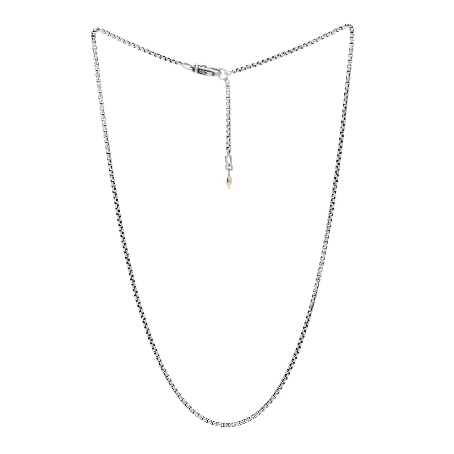 Sterling Silver 14K Yellow Gold 1.7mm Baby Box Chain Necklace 18"
