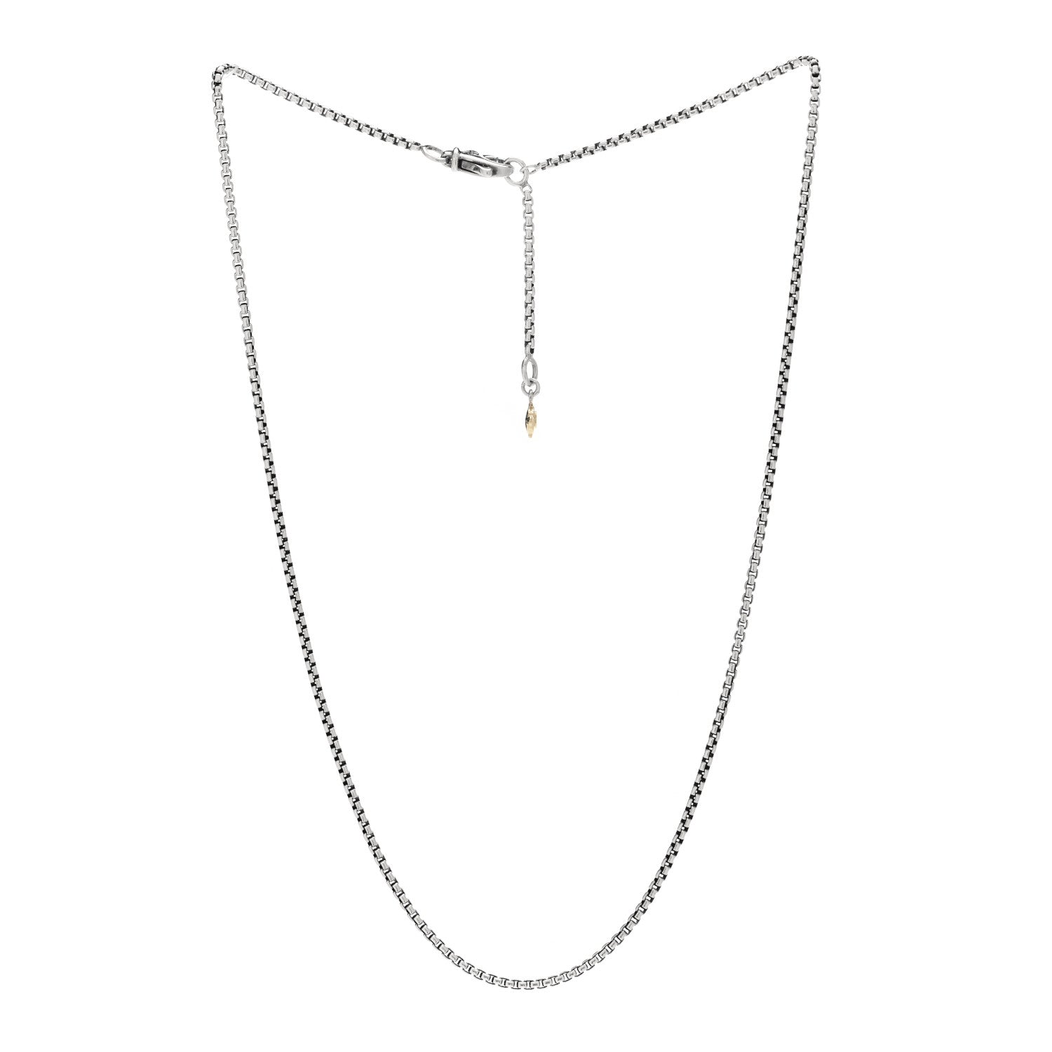 David Yurman Sterling Silver 14K Yellow Gold 1.7mm Baby Box Chain Necklace 18" 3 of 5