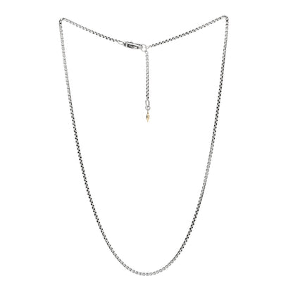 David Yurman Sterling Silver 14K Yellow Gold 1.7mm Baby Box Chain Necklace 18" 3 of 5