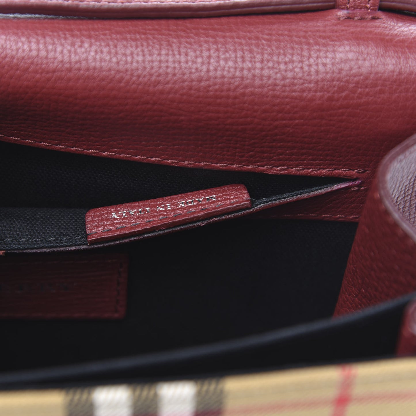 Derby Calfskin House Check Mini Macken Crossbody Bag Russet Red