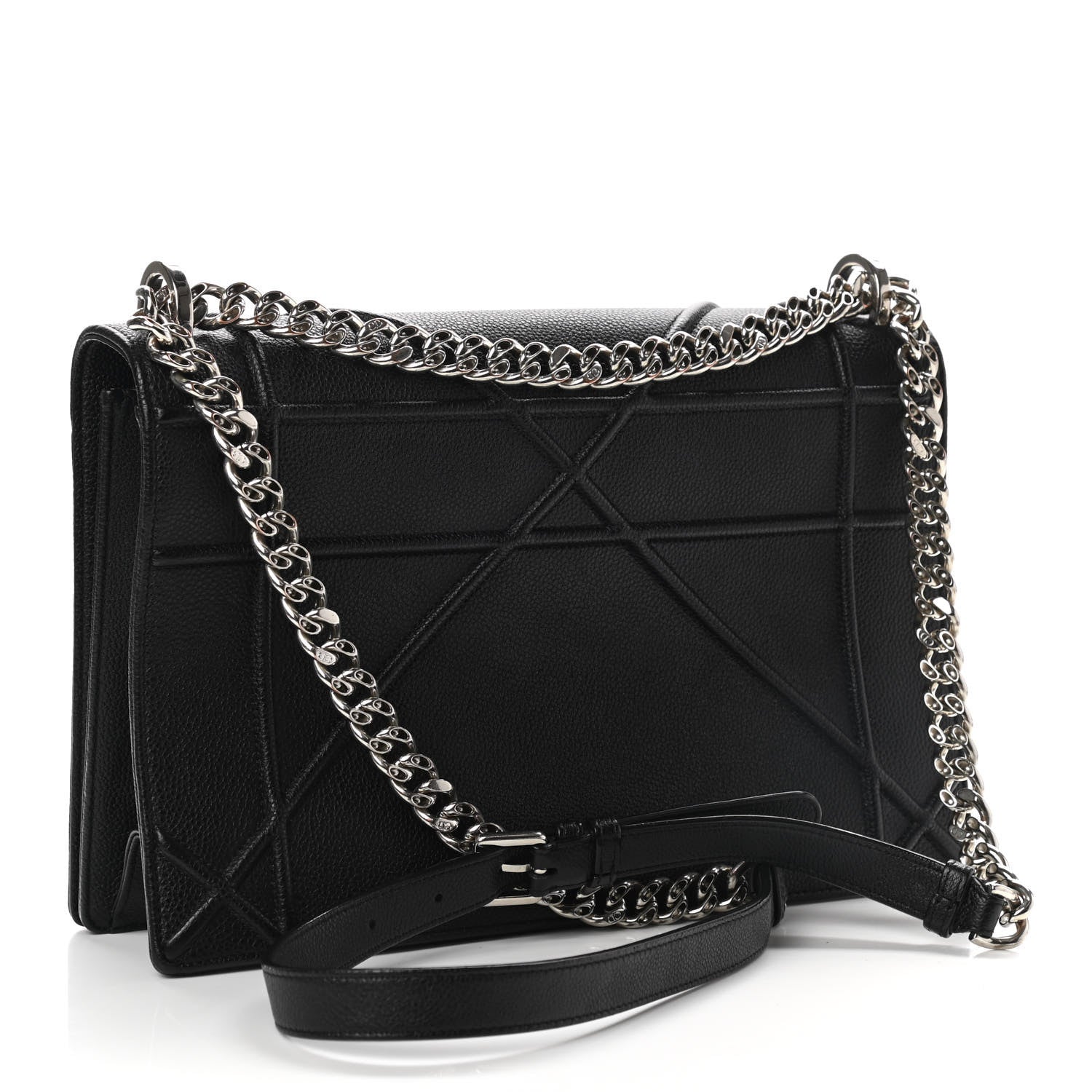Christian Dior Grained Calfskin Large Diorama Flap Bag Black 3 of 10
