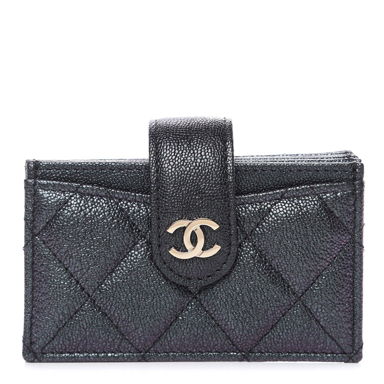 Chanel Iridescent Caviar Quilted Gusseted Card Holder Black 1 of 9