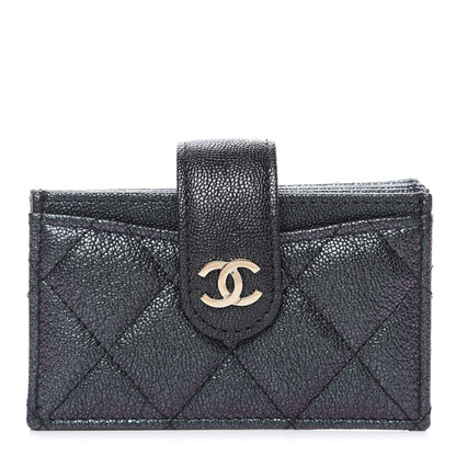 Chanel Iridescent Caviar Quilted Gusseted Card Holder Black 1 of 9