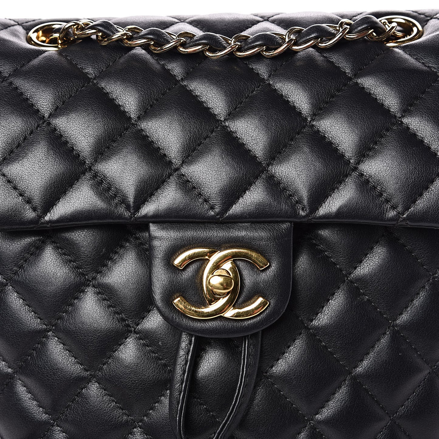 Lambskin Quilted Small Urban Spirit Backpack Black