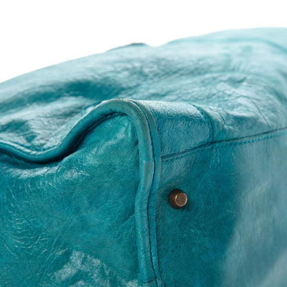 Balenciaga Agneau Classic Hardware Weekender Turquoise 19 of 23