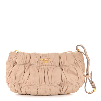 Prada Nappa Gaufre Wristlet Clutch Cipria 1 of 12