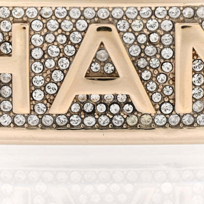 Chanel Metal Crystal Logo Hair Clip Gold 4 of 4