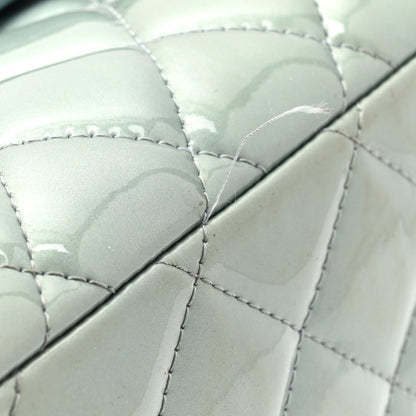 Chanel Patent Quilted Maxi Double Flap Light Blue 12 of 16