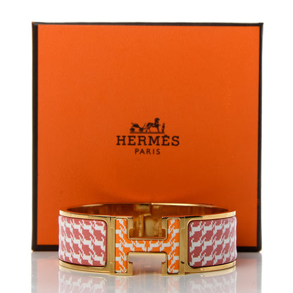 Hermes Enamel Cheval Pixel Wide Clic Clac H Bracelet GM Terre Orange 6 of 6