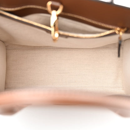 Gucci GG Supreme Monogram Azalea Calfskin Small Retro Interlocking G Tote Bag Beige Ebony Brown Sugar 5 of 10