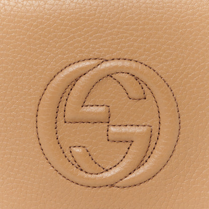 Gucci Pebbled Calfskin Soho Wallet On Chain Camelia 7 of 9