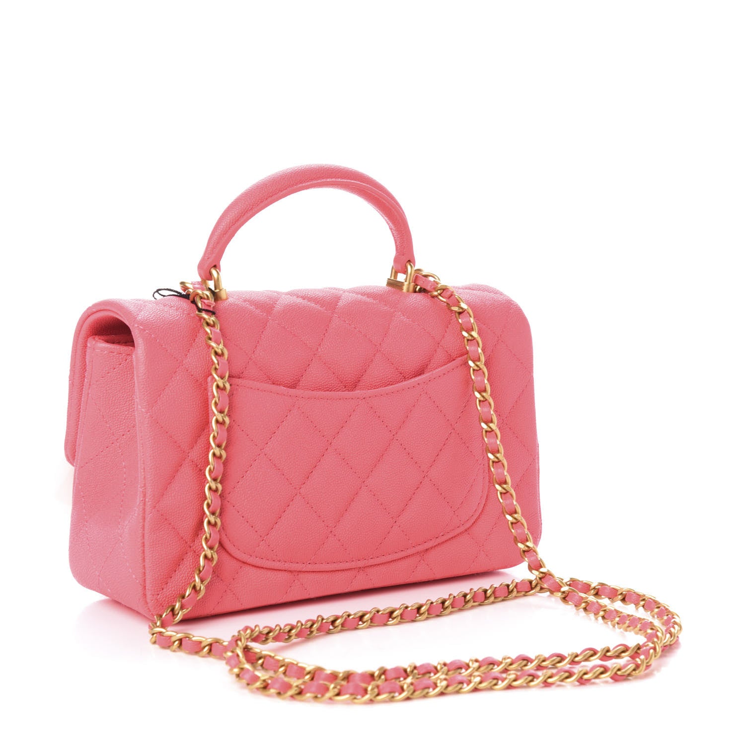 Chanel Caviar Quilted Mini Top Handle Rectangular Flap Pink 3 of 10