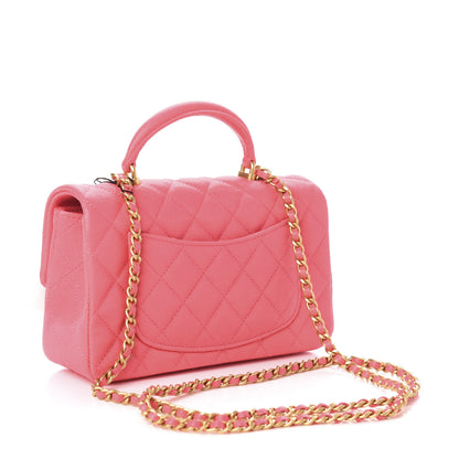 Chanel Caviar Quilted Mini Top Handle Rectangular Flap Pink 3 of 10
