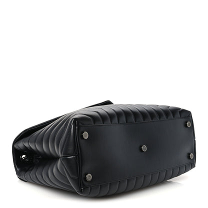 Saint Laurent Calfskin Y Quilted Monogram Monochrome Large Loulou Chain Satchel Black 4 of 11