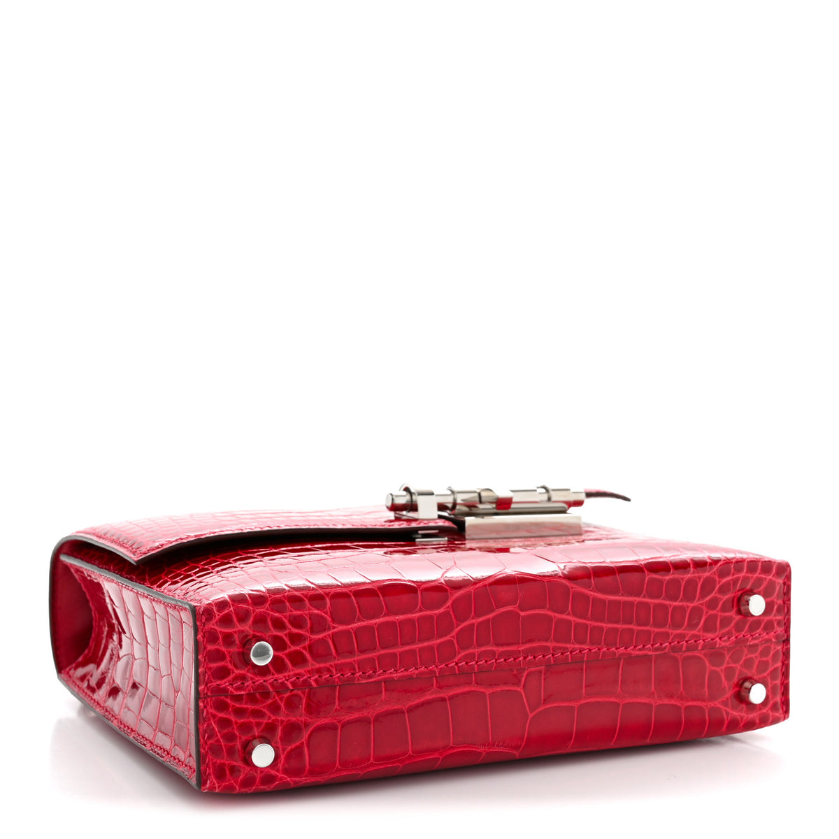 Shiny Alligator Mini Verrou Chaine Bag Braise