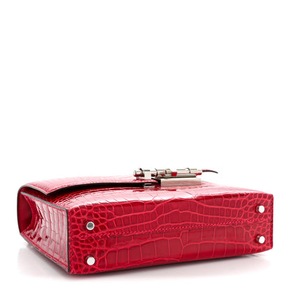 Hermes Shiny Alligator Mini Verrou Chaine Bag Braise 4 of 10