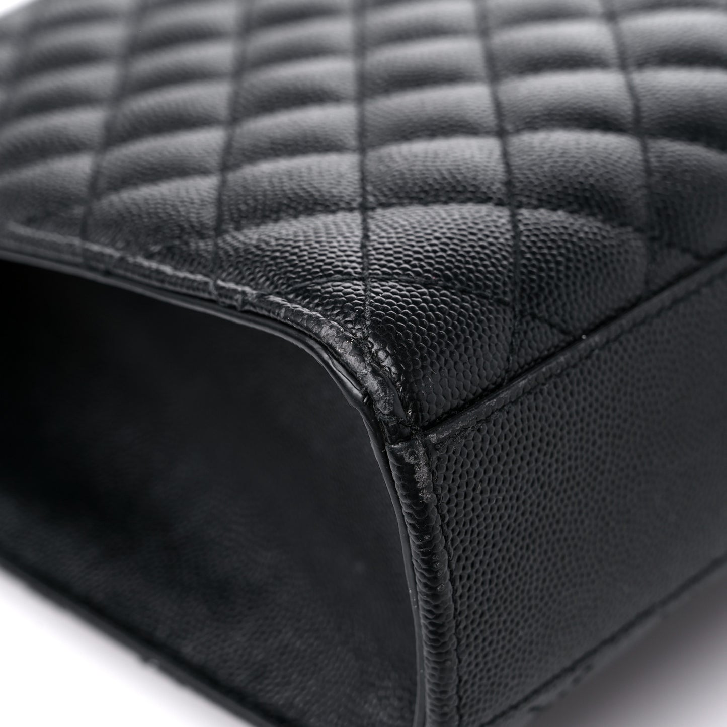 Grain De Poudre Textured Mixed Matelasse Large Triquilt Monogram Satchel Black