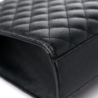 Saint Laurent Grain De Poudre Textured Mixed Matelasse Large Triquilt Monogram Satchel Black 11 of 19