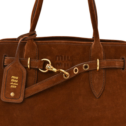 Miu Miu Camoscio Large Aventure Bag Oak 7 of 9