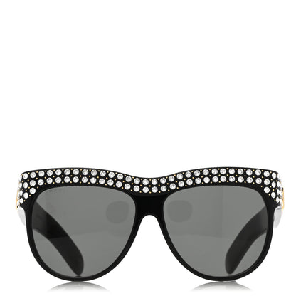 Gucci Acetate Crystal Sunglasses GG0147S Black 2 of 9