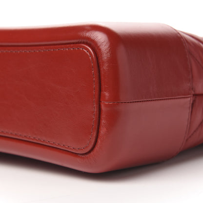 Chanel Aged Calfskin Chevron Quilted Medium Gabrielle Hobo Red 9 of 10