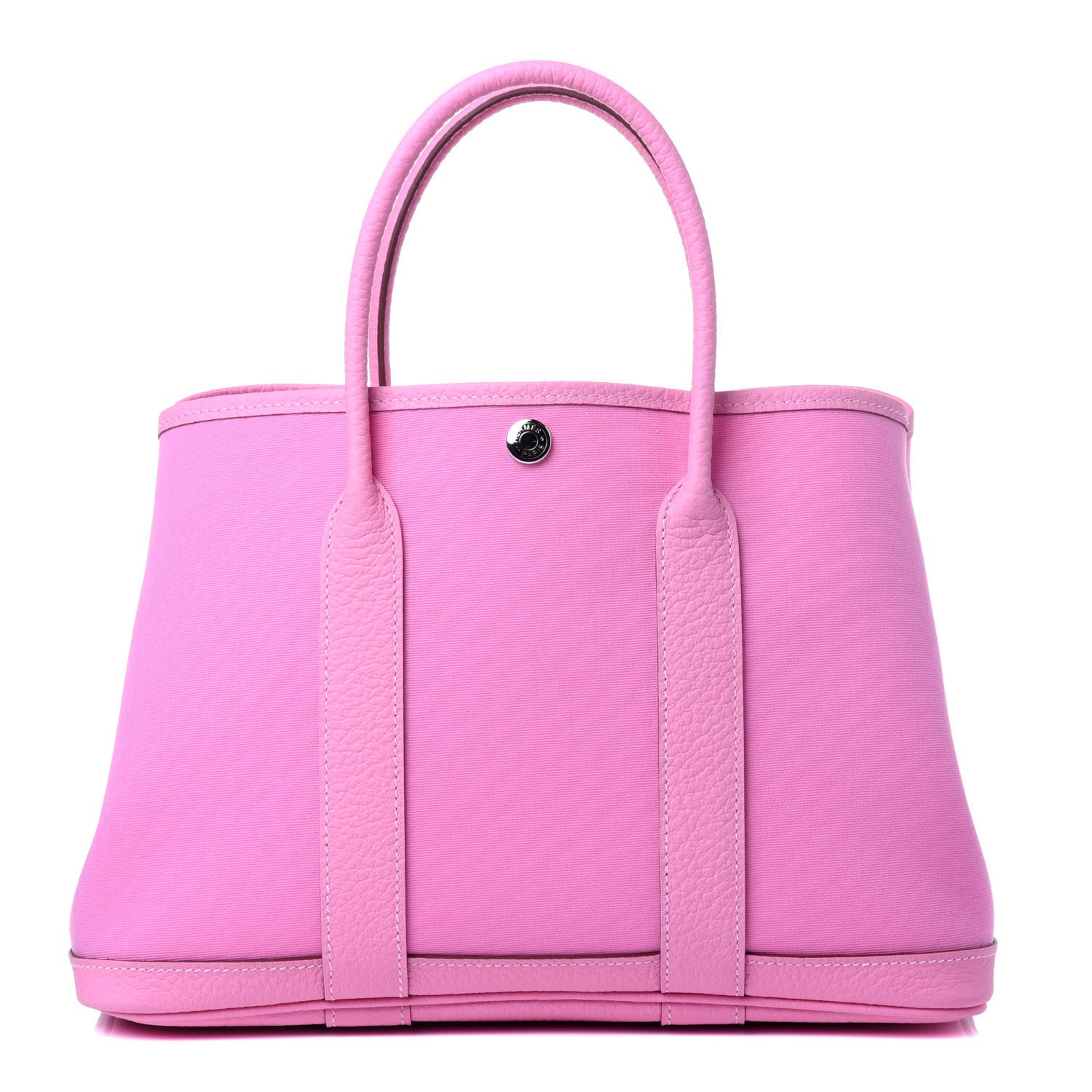 Hermes Toile Officier Vache Country Garden Party Tote 30 Pink 1 of 10