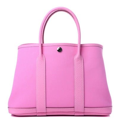 Hermes Toile Officier Vache Country Garden Party Tote 30 Pink 1 of 10