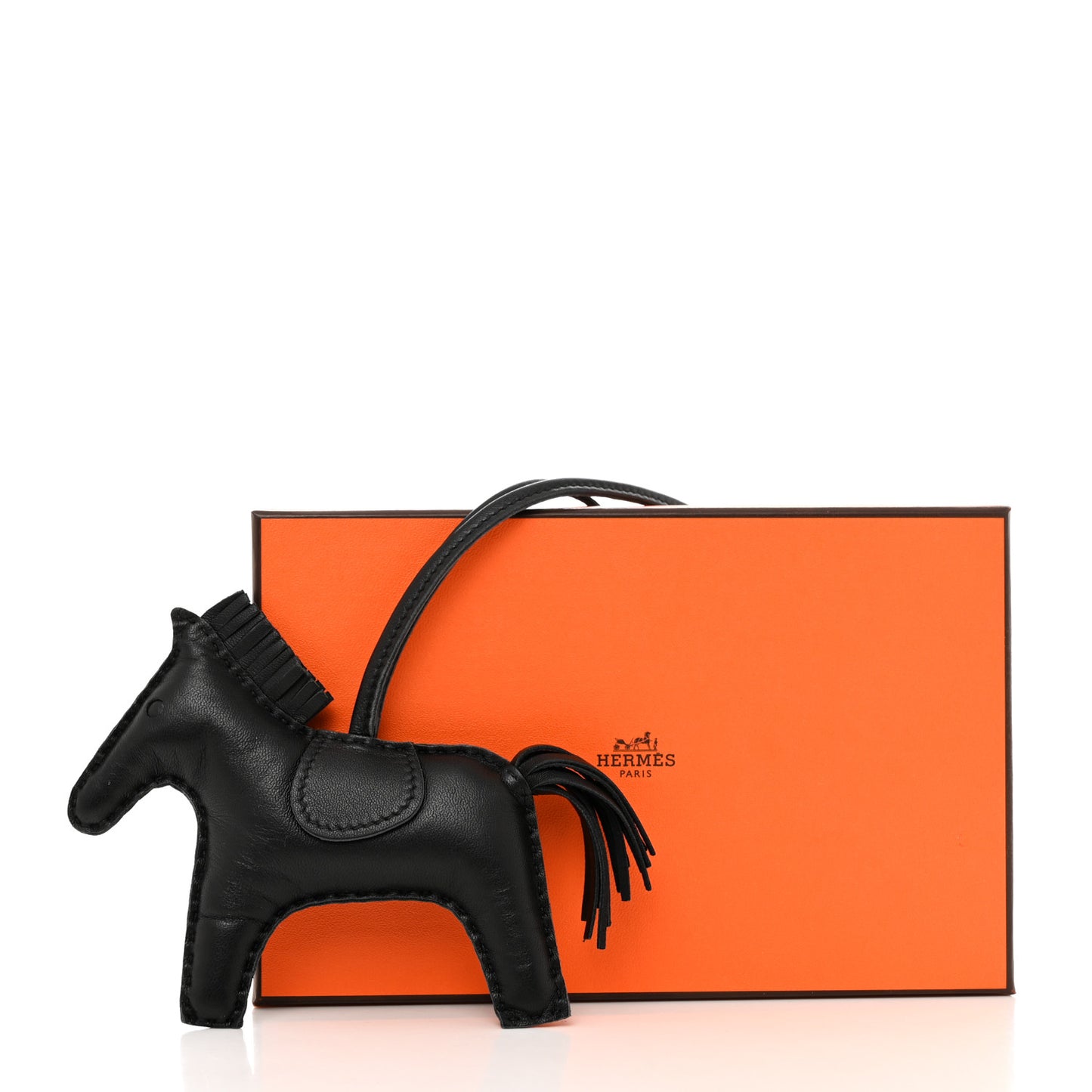 Milo Lambskin Grigri Rodeo Horse Bag Charm MM So Black