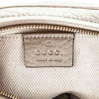 Gucci Metallic Pebbled Calfskin Mini Soho Chain Bag Golden Beige 6 of 8