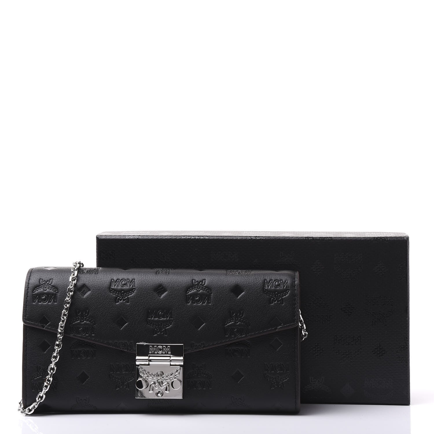 MCM Calfskin Ottomar Large Patricia Wallet On Chain Black 10 of 10